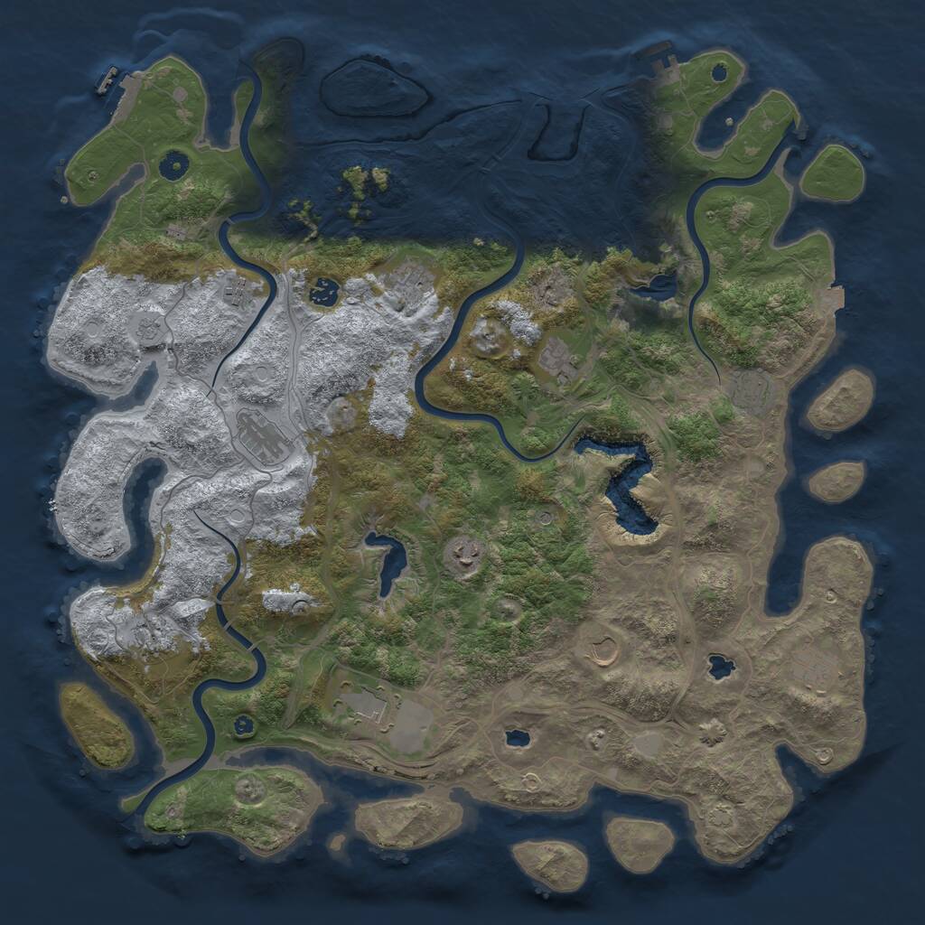 Rust Map: Procedural Map, Size: 4800, Seed: 1336708206, 17 Monuments