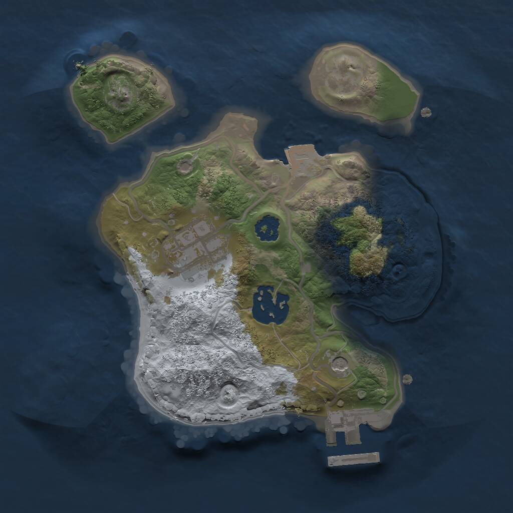 Rust Map: Procedural Map, Size: 2000, Seed: 58321844, 5 Monuments