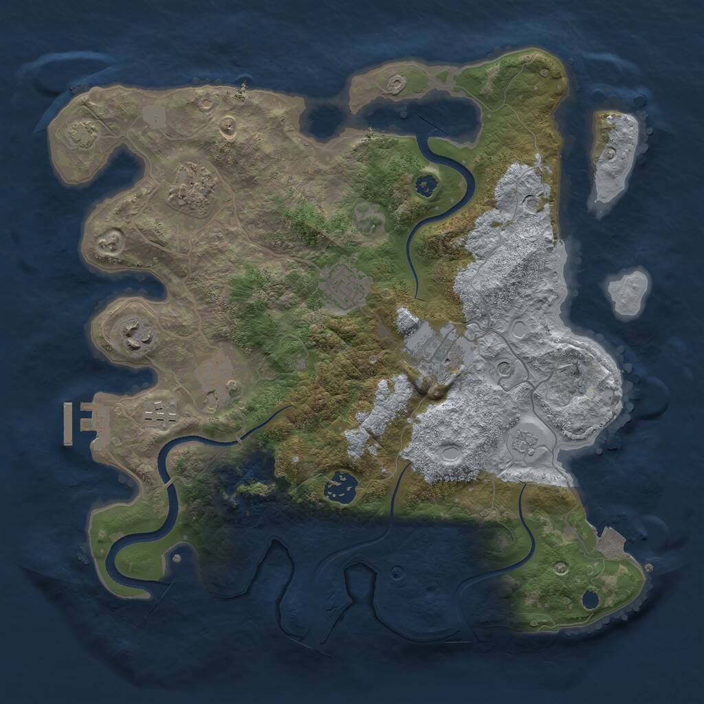 Rust Map: Procedural Map, Size: 3300, Seed: 1100543795, 12 Monuments