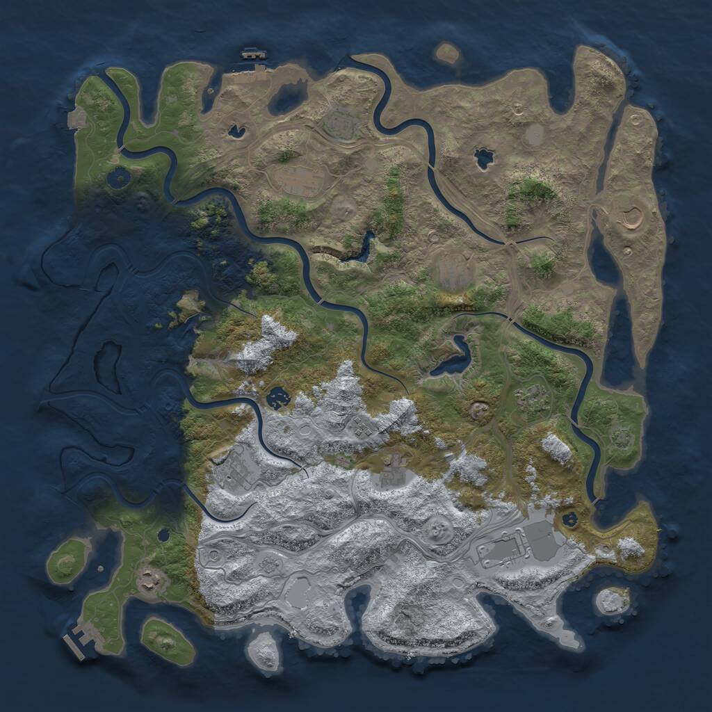 Rust Map: Procedural Map, Size: 4800, Seed: 2078643990, 17 Monuments