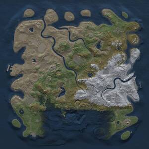 Thumbnail Rust Map: Procedural Map, Size: 4500, Seed: 3545, 17 Monuments