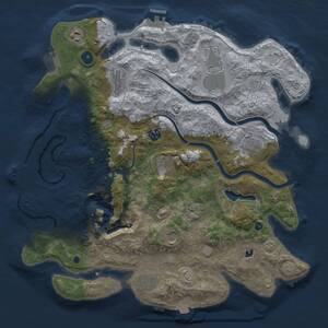 Thumbnail Rust Map: Procedural Map, Size: 4000, Seed: 1049429451, 15 Monuments