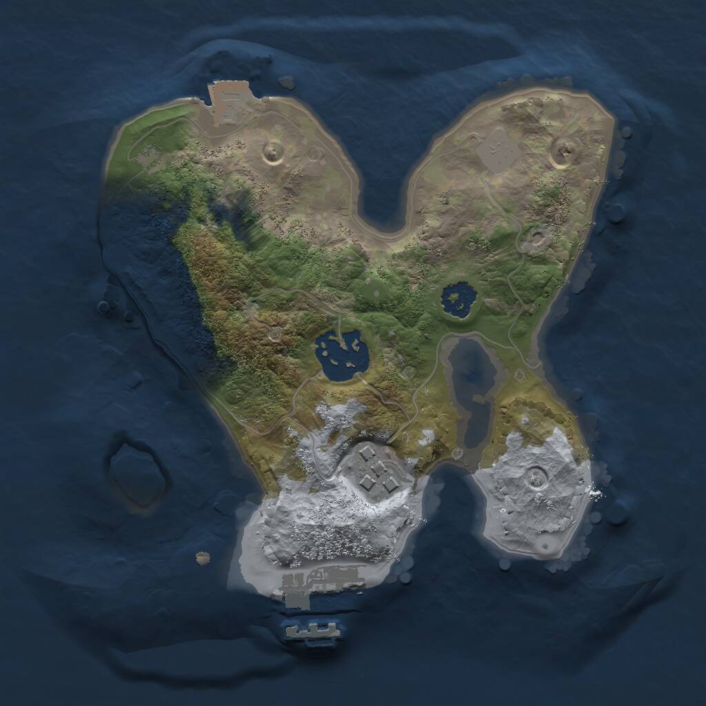 Rust Map: Procedural Map, Size: 2010, Seed: 50000, 4 Monuments
