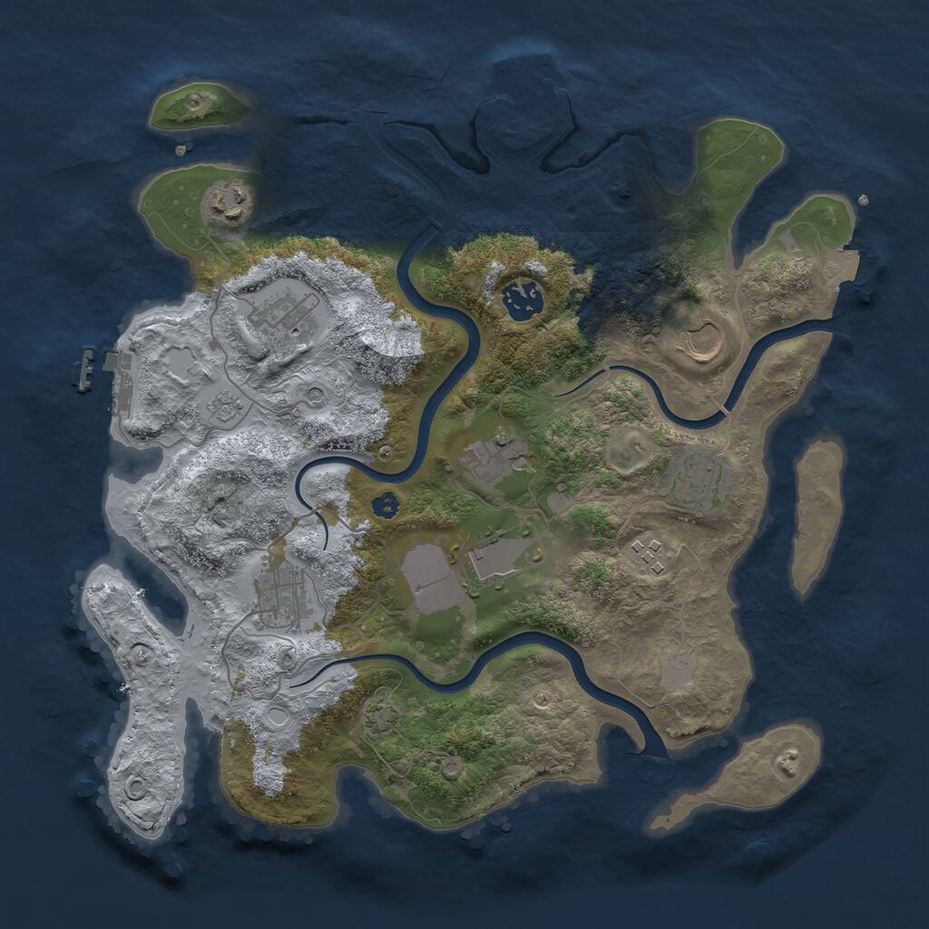 Rust Map: Procedural Map, Size: 3500, Seed: 1922779034, 15 Monuments