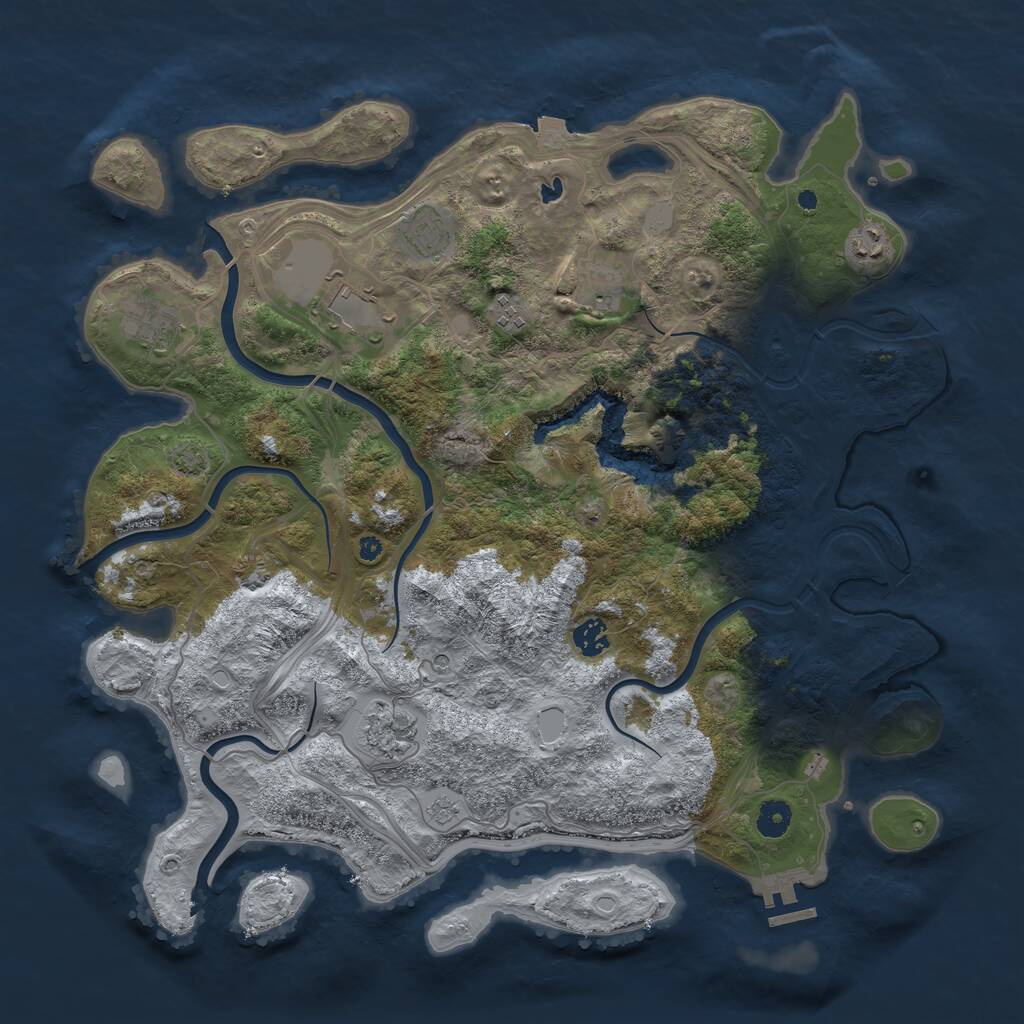 Rust Map: Procedural Map, Size: 4250, Seed: 447682641, 13 Monuments