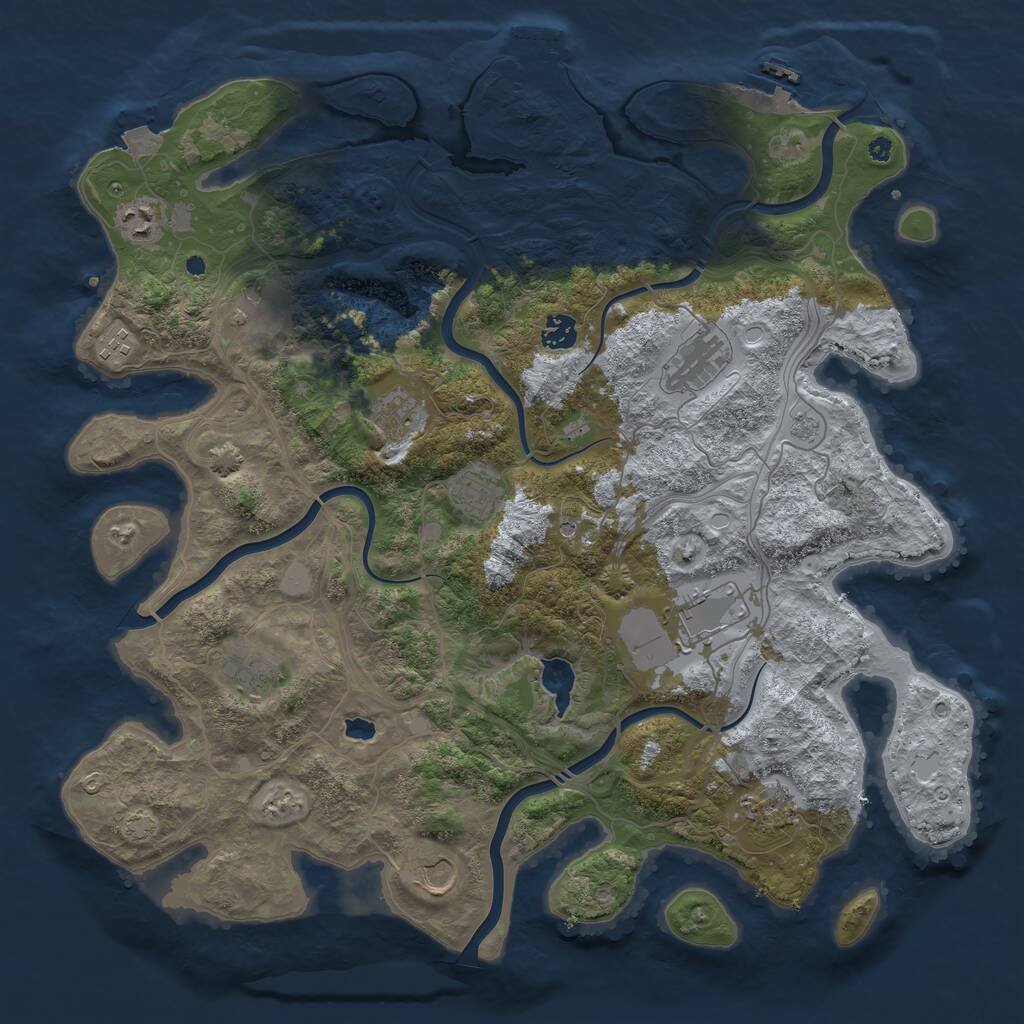 Rust Map: Procedural Map, Size: 4250, Seed: 1779579892, 17 Monuments