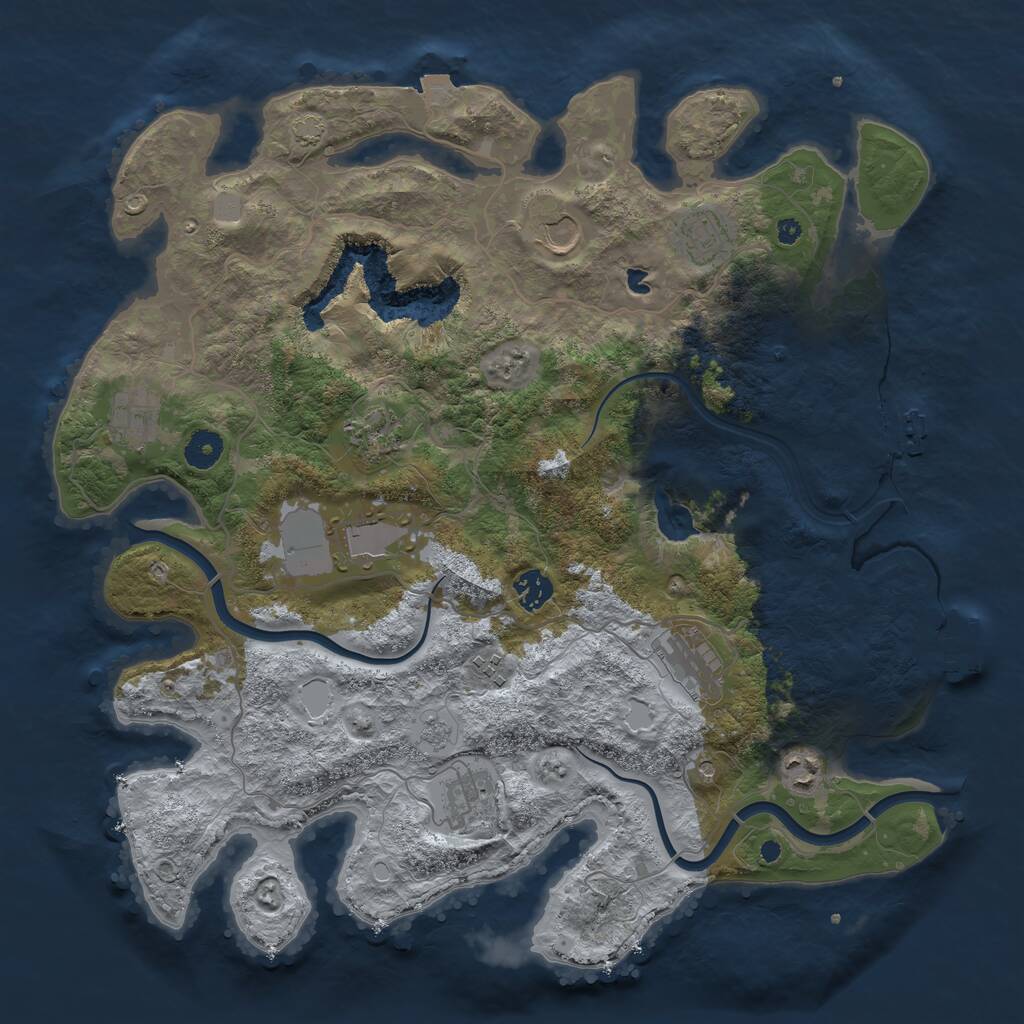 Rust Map: Procedural Map, Size: 4000, Seed: 1808504940, 16 Monuments