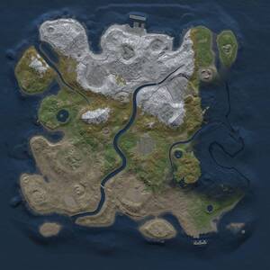 Thumbnail Rust Map: Procedural Map, Size: 3300, Seed: 564631104, 13 Monuments