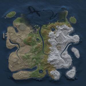 Thumbnail Rust Map: Procedural Map, Size: 3250, Seed: 1253659731, 12 Monuments
