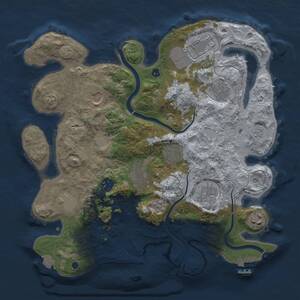 Thumbnail Rust Map: Procedural Map, Size: 3500, Seed: 25098695, 15 Monuments