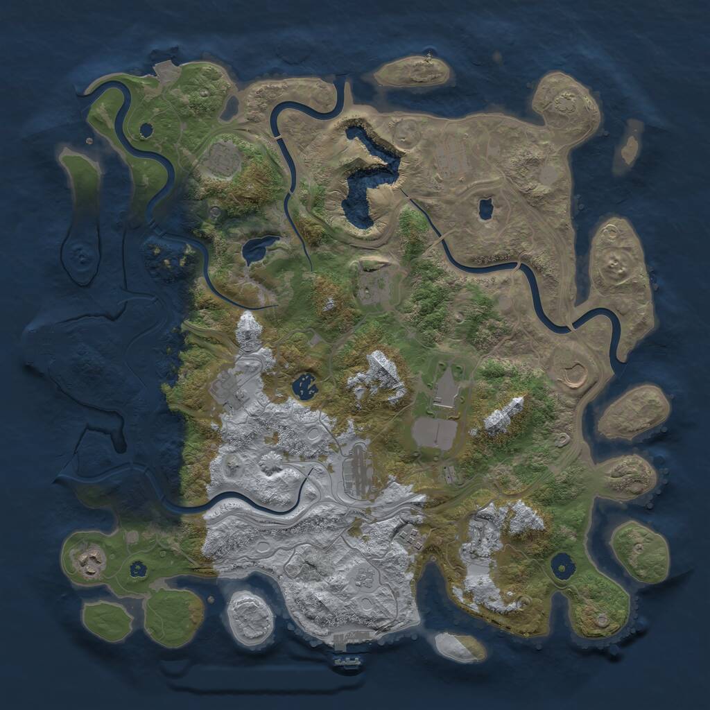 Rust Map: Procedural Map, Size: 4250, Seed: 188139436, 17 Monuments