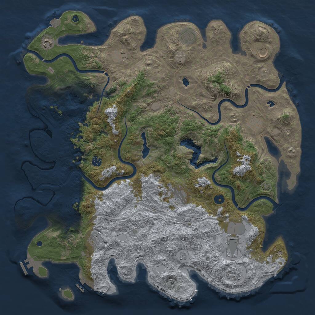 Rust Map: Procedural Map, Size: 4700, Seed: 999, 17 Monuments