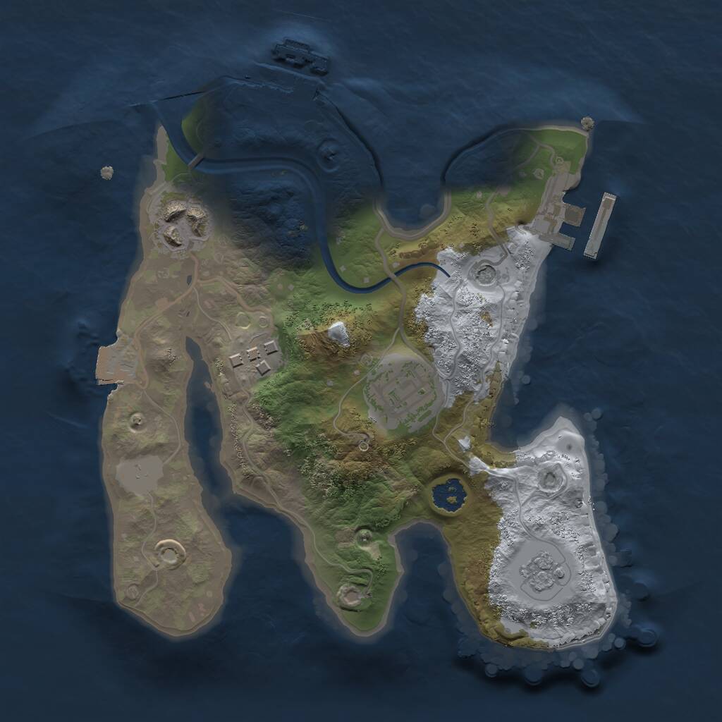 Rust Map: Procedural Map, Size: 2200, Seed: 1996500264, 8 Monuments