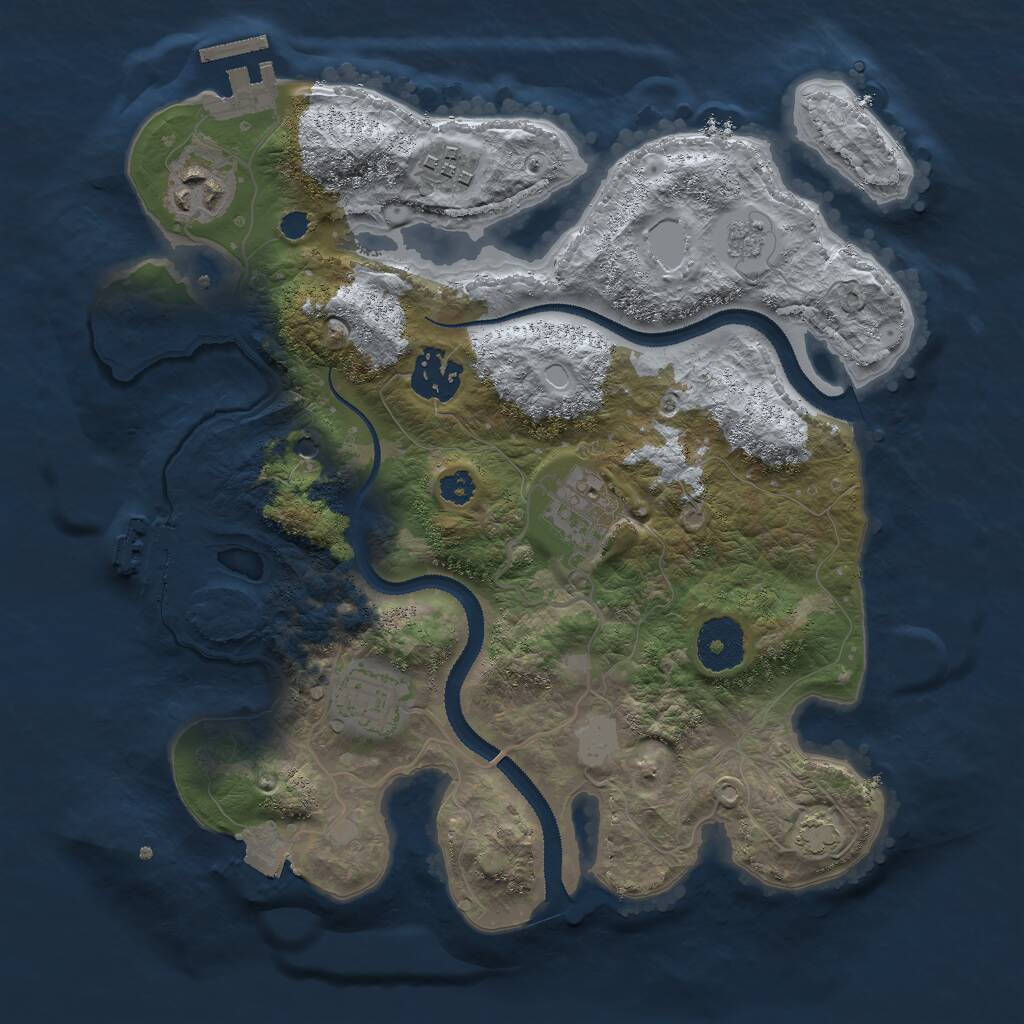 Rust Map: Procedural Map, Size: 3000, Seed: 38548, 11 Monuments