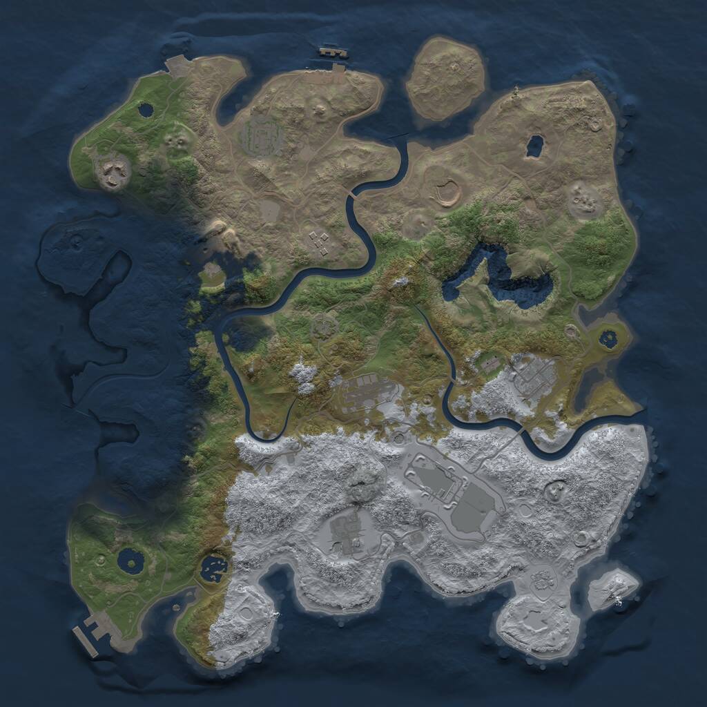 Rust Map: Procedural Map, Size: 4000, Seed: 910901811, 16 Monuments