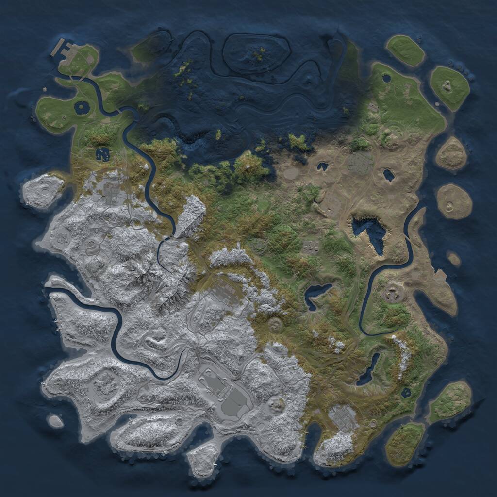 Rust Map: Procedural Map, Size: 5000, Seed: 1953678817, 15 Monuments