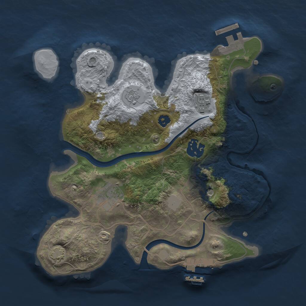 Rust Map: Procedural Map, Size: 2550, Seed: 18, 9 Monuments