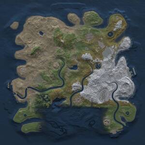 Thumbnail Rust Map: Procedural Map, Size: 4000, Seed: 1752428843, 14 Monuments