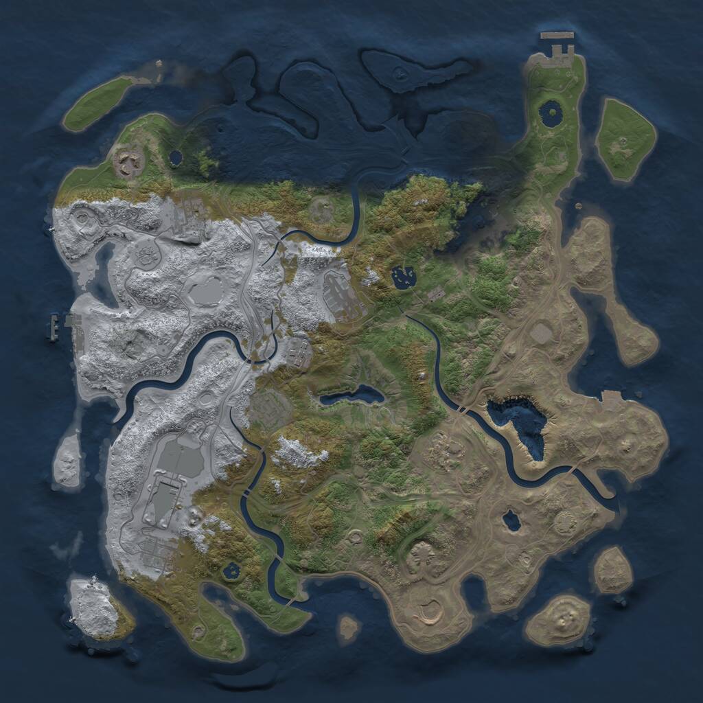Rust Map: Procedural Map, Size: 4250, Seed: 825203947, 17 Monuments
