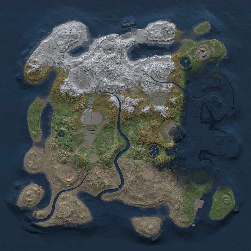 Rust Map: Procedural Map, Size: 3500, Seed: 17052026, 14 Monuments