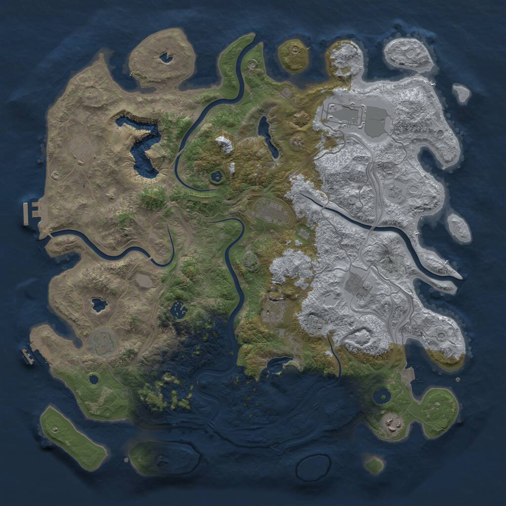 Rust Map: Procedural Map, Size: 4500, Seed: 425204, 15 Monuments