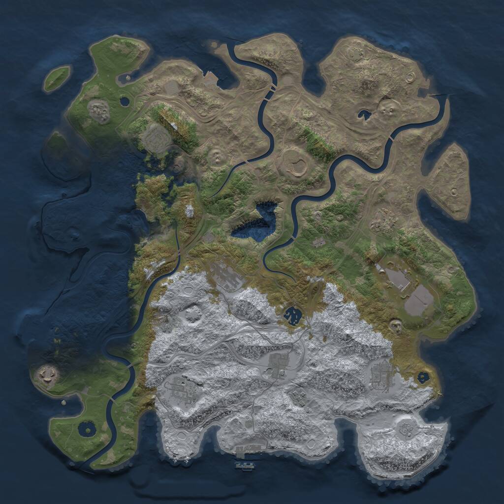 Rust Map: Procedural Map, Size: 4350, Seed: 734523, 17 Monuments