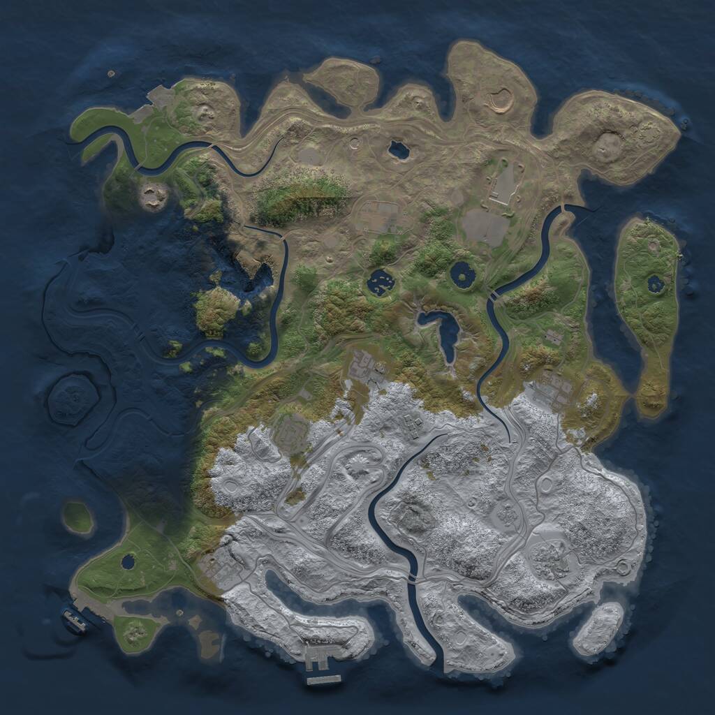 Rust Map: Procedural Map, Size: 4250, Seed: 569706808, 17 Monuments