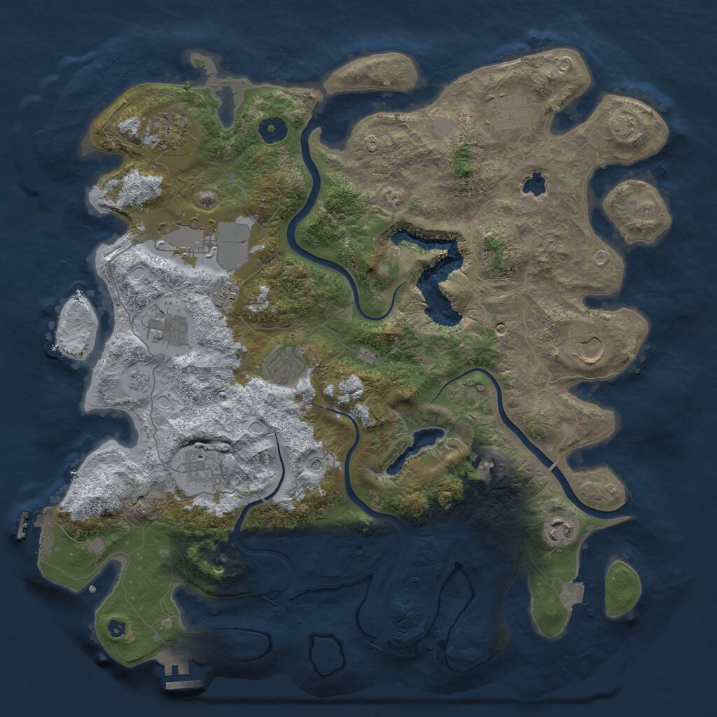 Rust Map: Procedural Map, Size: 4000, Seed: 1337542523, 15 Monuments