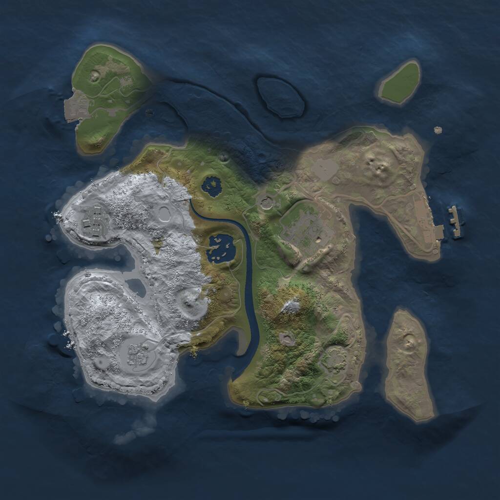 Rust Map: Procedural Map, Size: 2500, Seed: 88915003, 8 Monuments