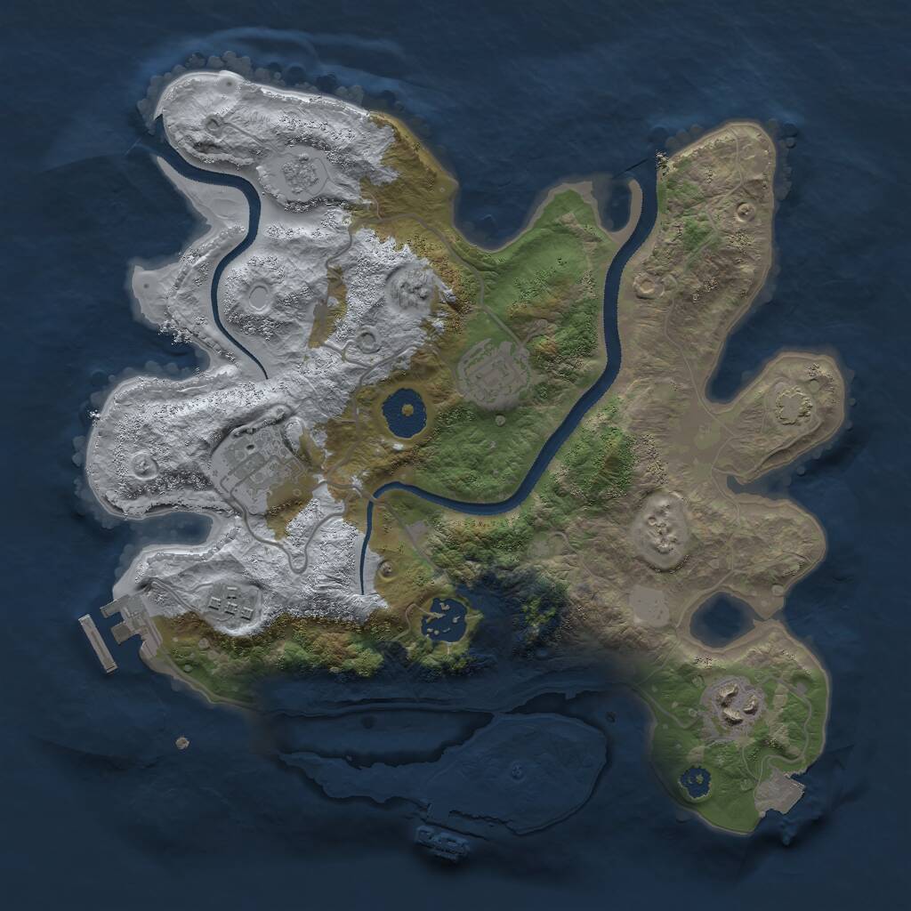 Rust Map: Procedural Map, Size: 3000, Seed: 4534555, 10 Monuments