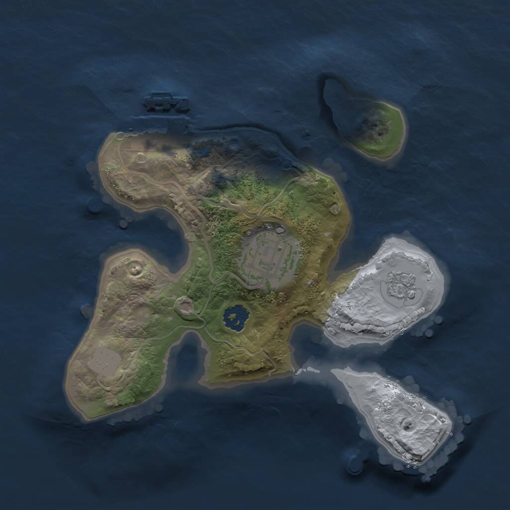 Rust Map: Procedural Map, Size: 2000, Seed: 266889563, 4 Monuments