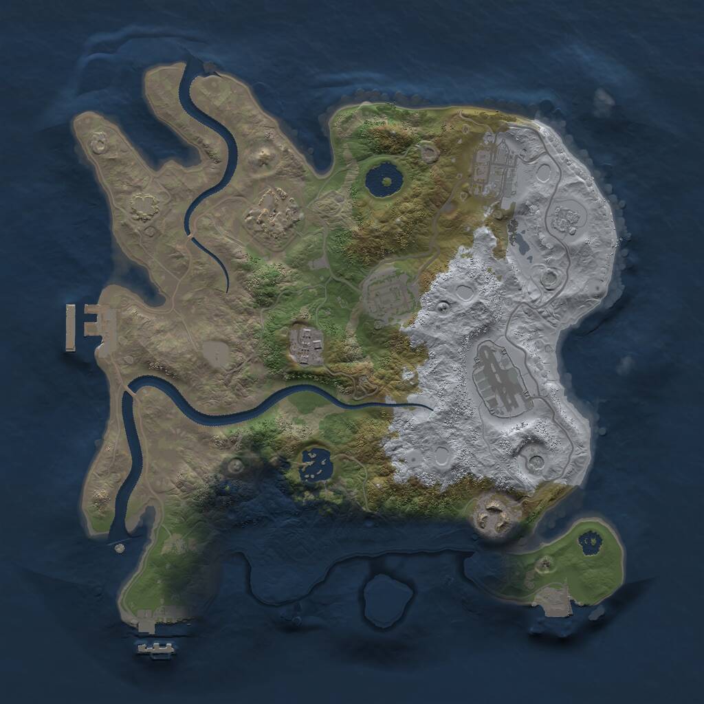 Rust Map: Procedural Map, Size: 3000, Seed: 1927315332, 13 Monuments