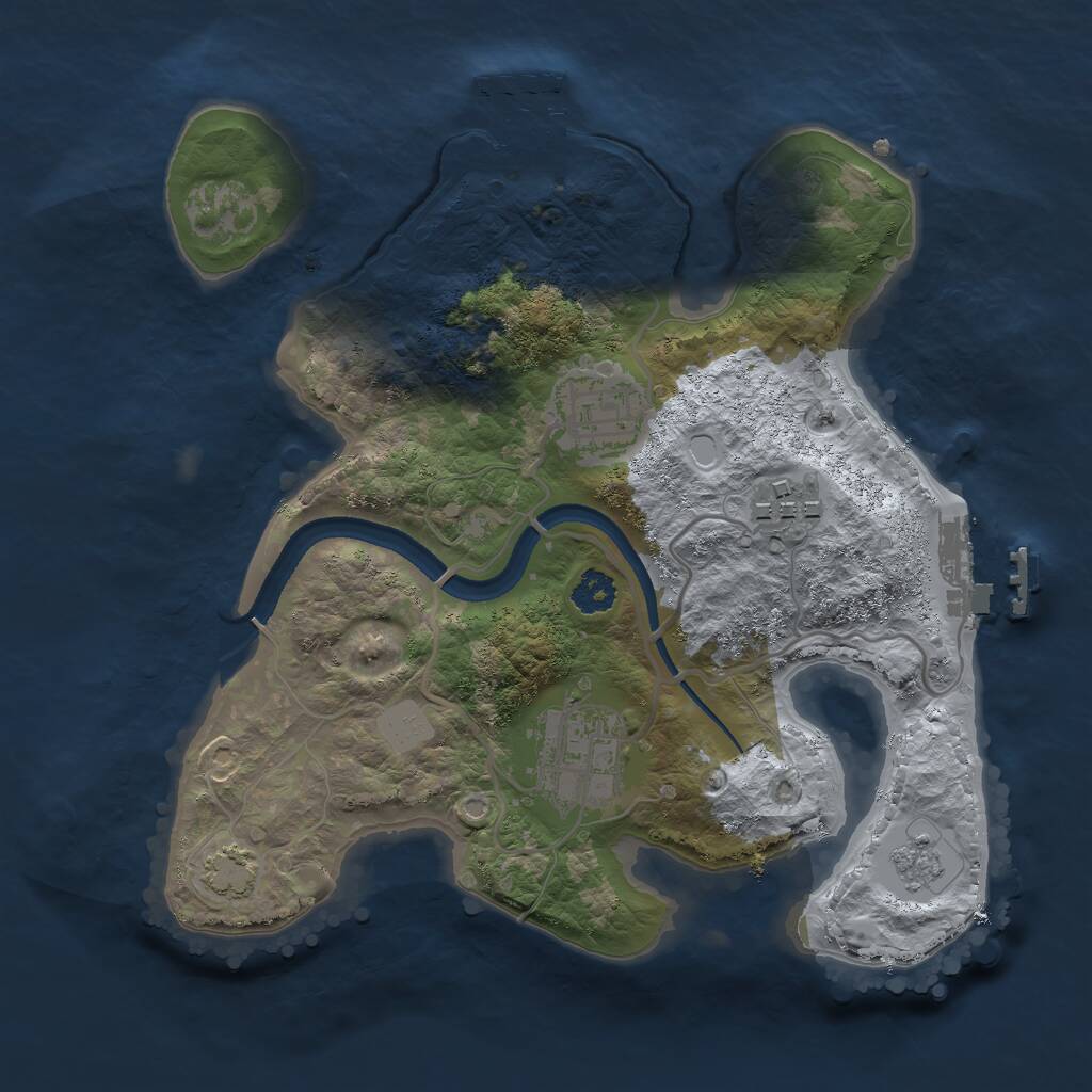 Rust Map: Procedural Map, Size: 2500, Seed: 1630632590, 8 Monuments