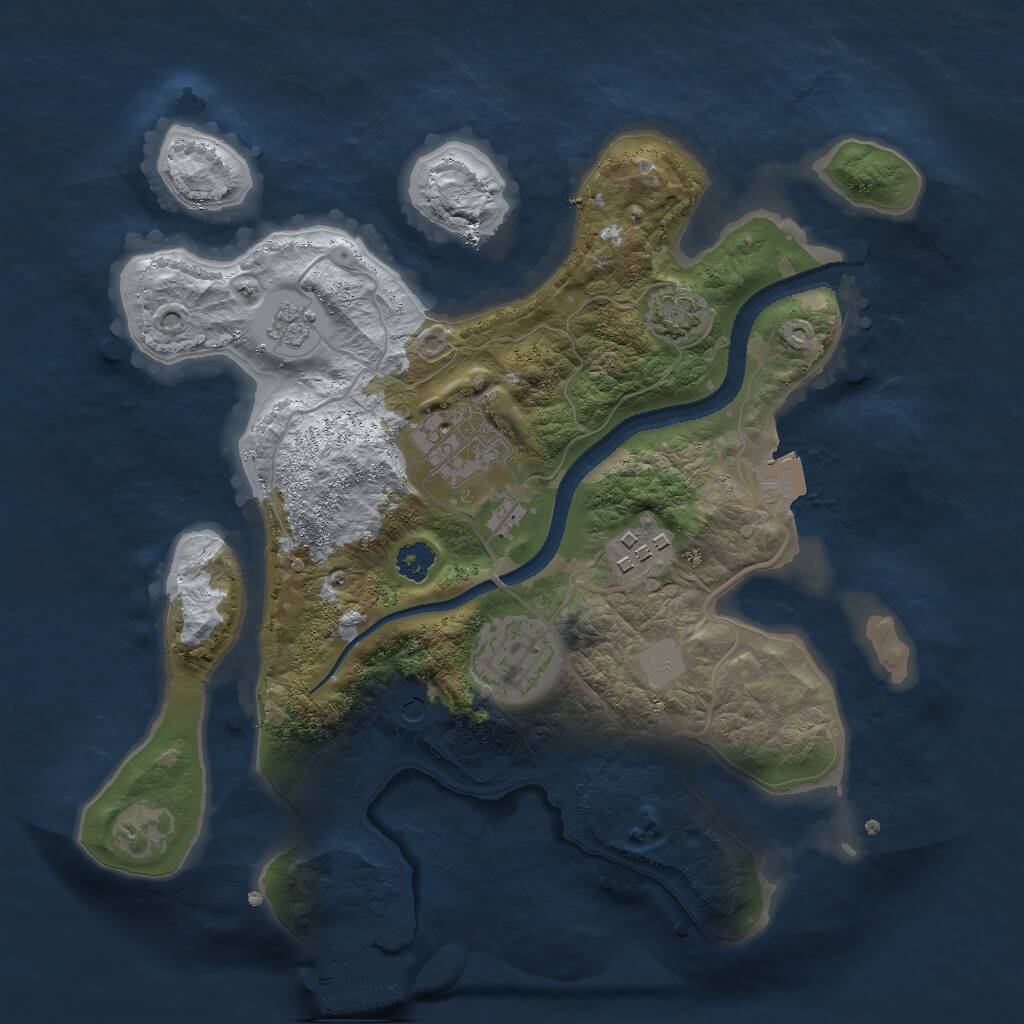 Rust Map: Procedural Map, Size: 2700, Seed: 1779192108, 8 Monuments
