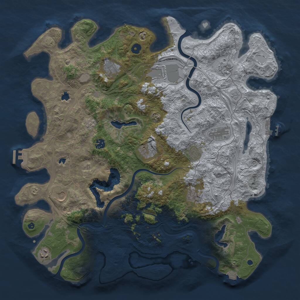 Rust Map: Procedural Map, Size: 4500, Seed: 895435399, 17 Monuments