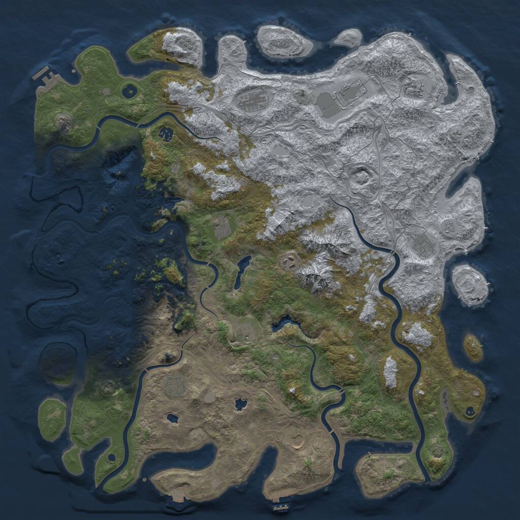 Rust Map: Procedural Map, Size: 5500, Seed: 3250, 17 Monuments