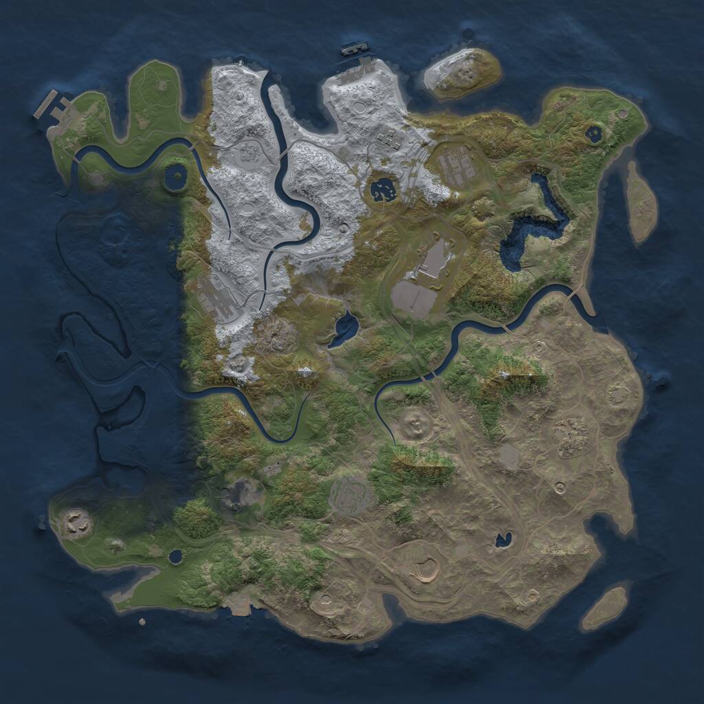 Rust Map: Procedural Map, Size: 4250, Seed: 2034192718, 16 Monuments