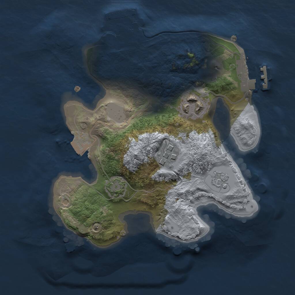 Rust Map: Procedural Map, Size: 2000, Seed: 568852921, 7 Monuments