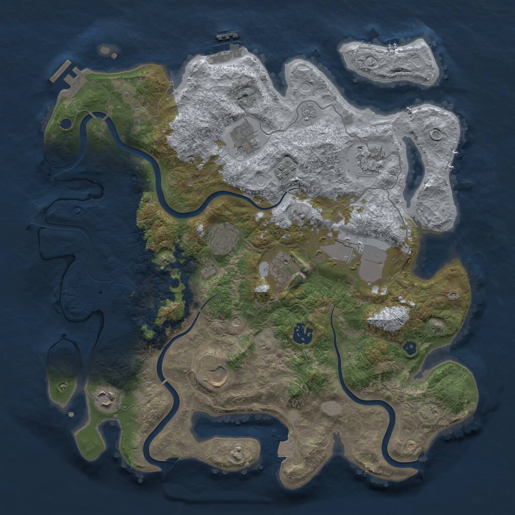 Rust Map: Procedural Map, Size: 3800, Seed: 9987126, 15 Monuments