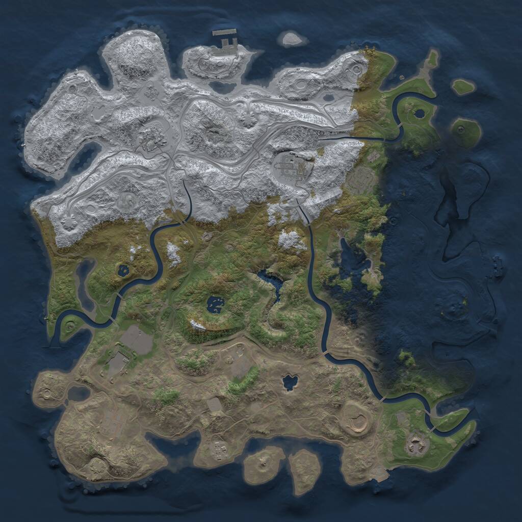 Rust Map: Procedural Map, Size: 4400, Seed: 1712328440, 16 Monuments