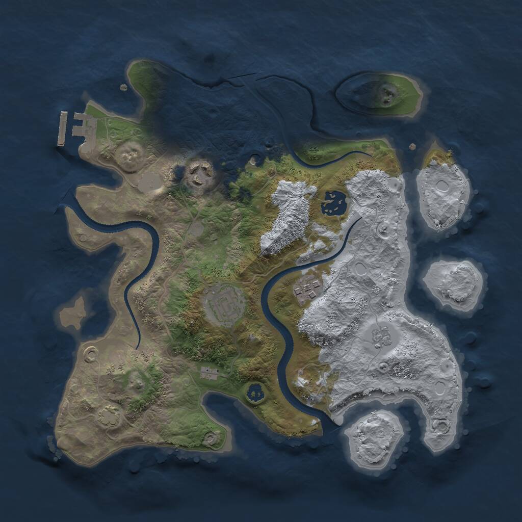 Rust Map: Procedural Map, Size: 3000, Seed: 20682, 9 Monuments