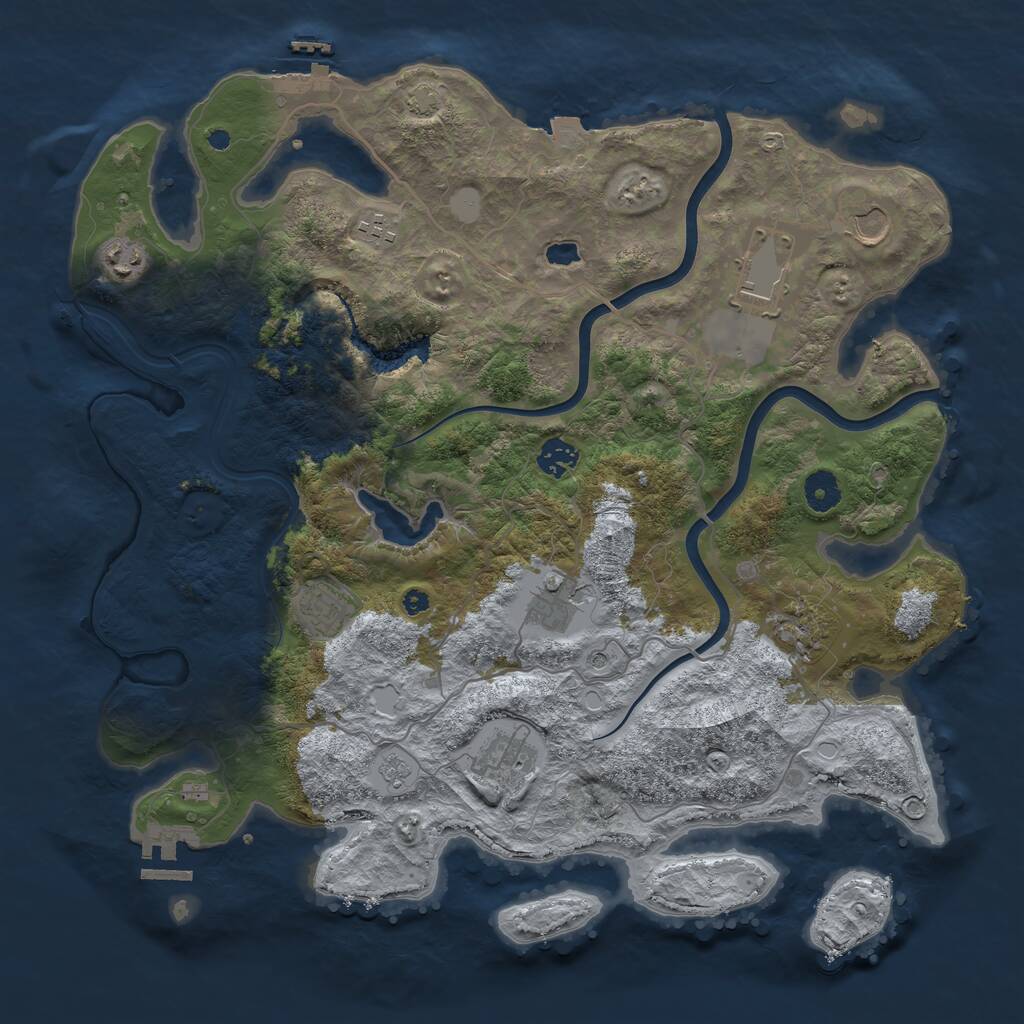 Rust Map: Procedural Map, Size: 4000, Seed: 1456508030, 15 Monuments