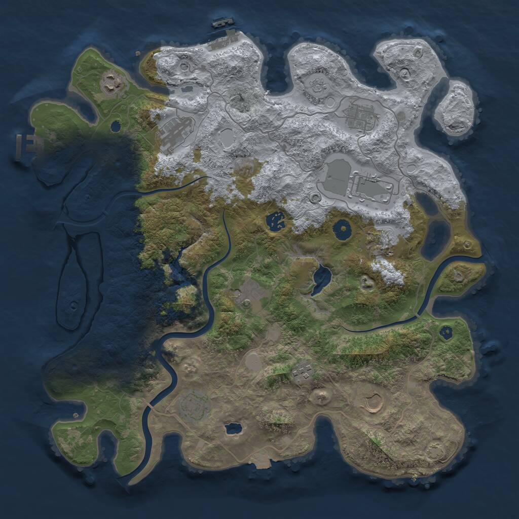 Rust Map: Procedural Map, Size: 4000, Seed: 992681655, 16 Monuments