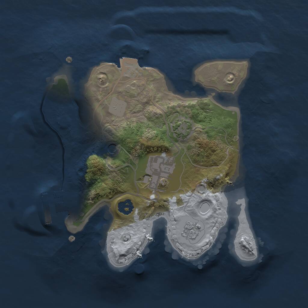 Rust Map: Procedural Map, Size: 2000, Seed: 13681707, 6 Monuments