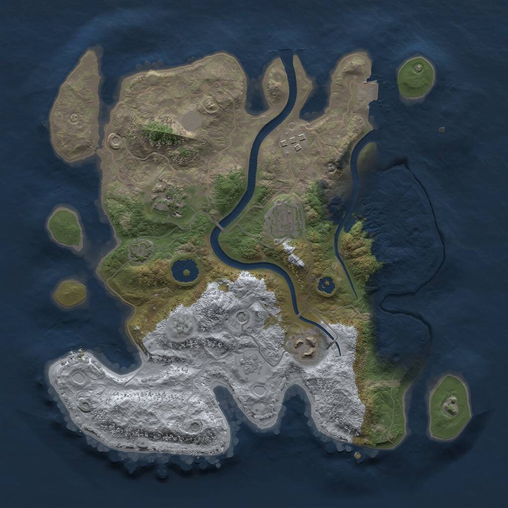 Rust Map: Procedural Map, Size: 3000, Seed: 3512, 8 Monuments