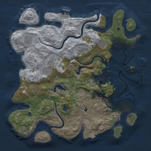 Thumbnail Rust Map: Procedural Map, Size: 4000, Seed: 1113537523, 17 Monuments