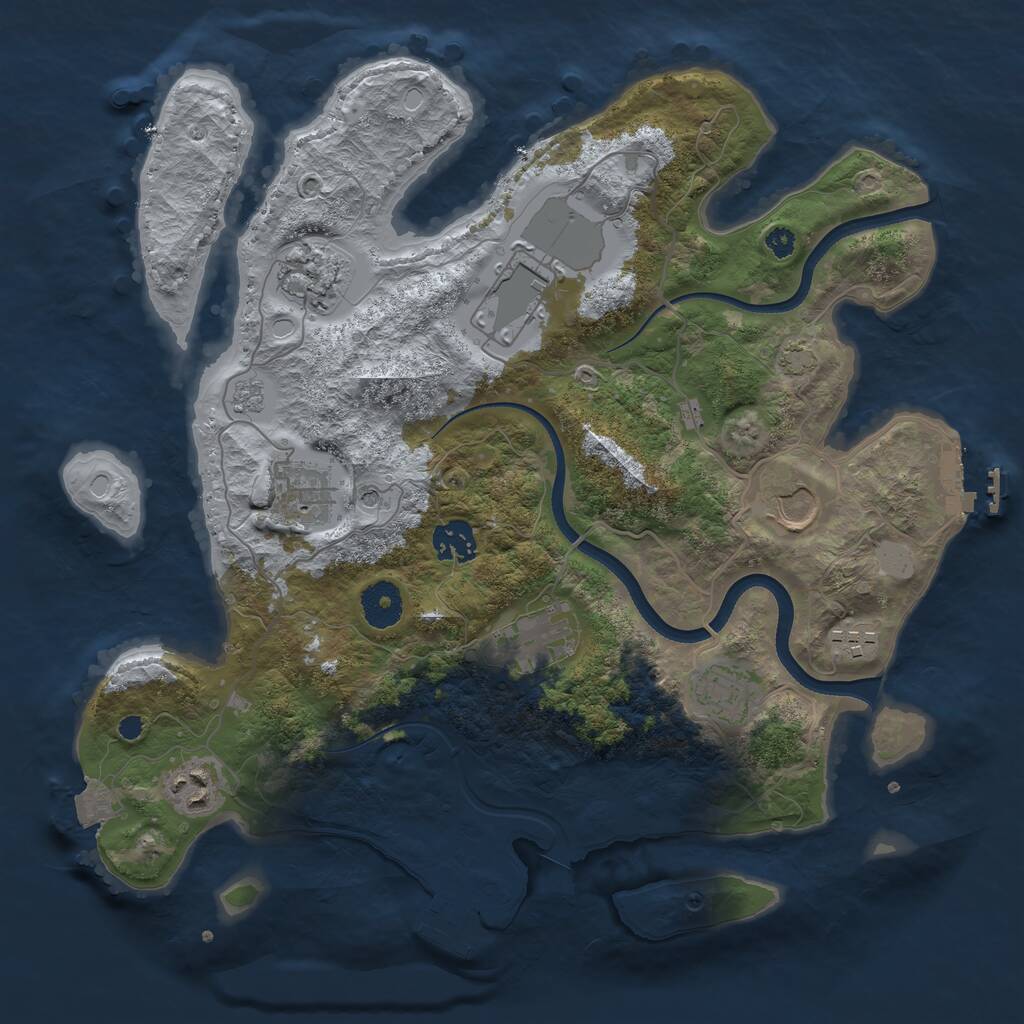 Rust Map: Procedural Map, Size: 3500, Seed: 17928, 15 Monuments