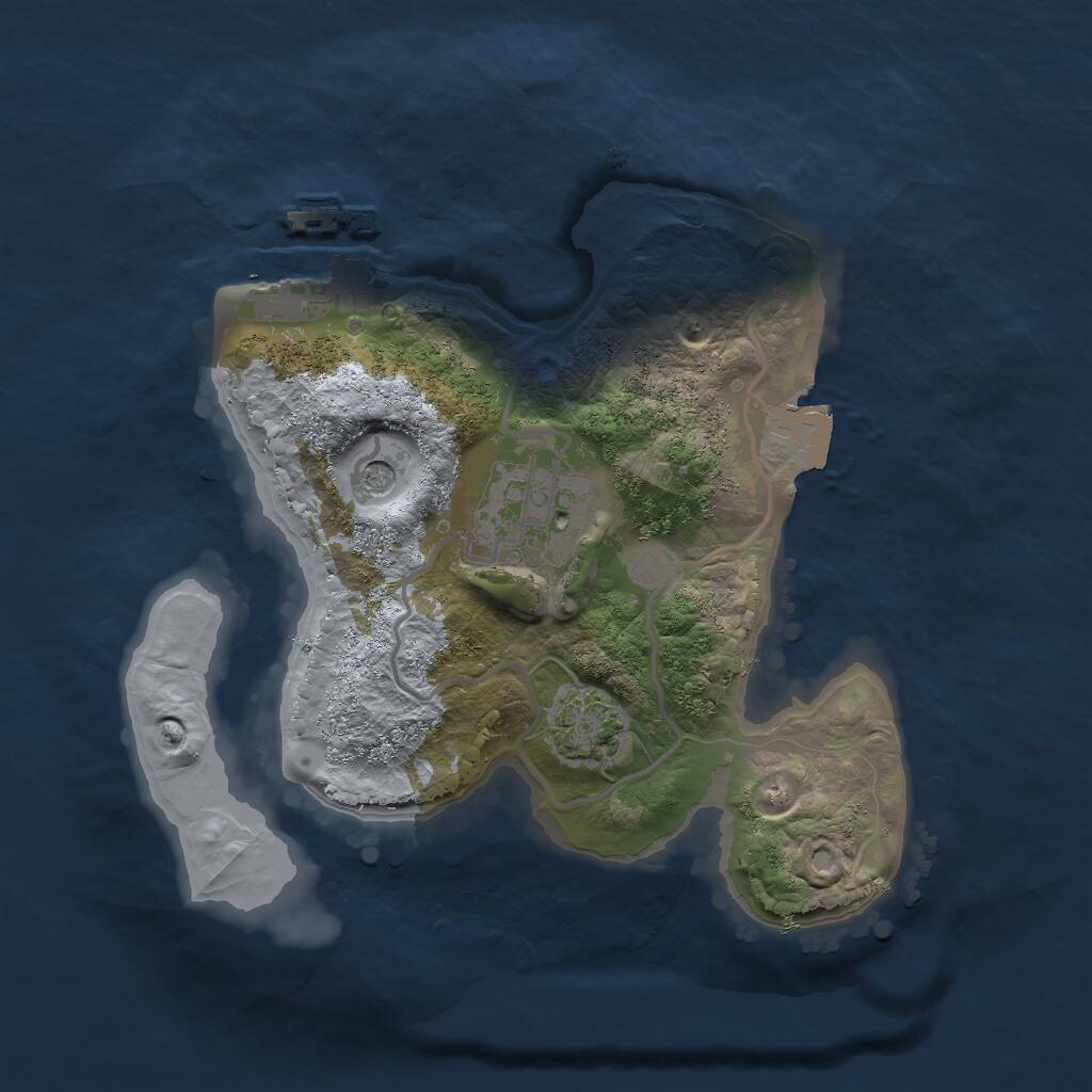 Rust Map: Procedural Map, Size: 2000, Seed: 627991098, 5 Monuments
