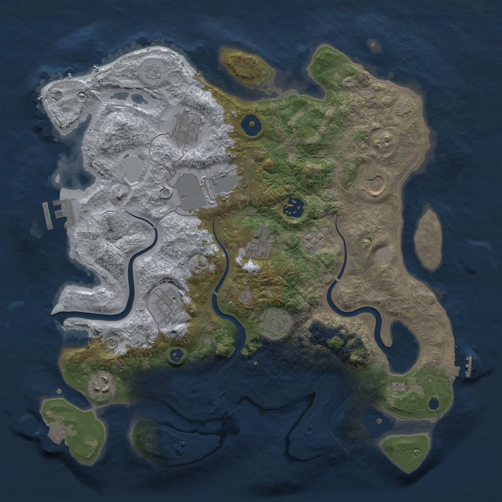 Rust Map: Procedural Map, Size: 3700, Seed: 1603116473, 15 Monuments