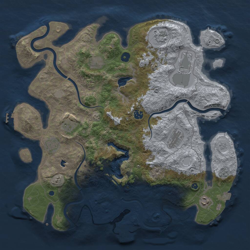 Rust Map: Procedural Map, Size: 4000, Seed: 4253, 15 Monuments